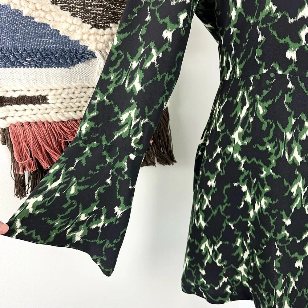 A.L.C. Elegant Black and Green Patterned Dress - Picture 5 of 13